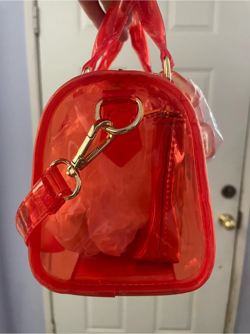 Orange Clear Mini Satchel Bag - Women